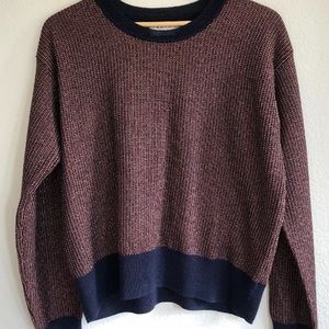 TANYA TAYLOR Pink Blue Metallic Yarn Knit Long Sleeve Top Pullover Sweater US S